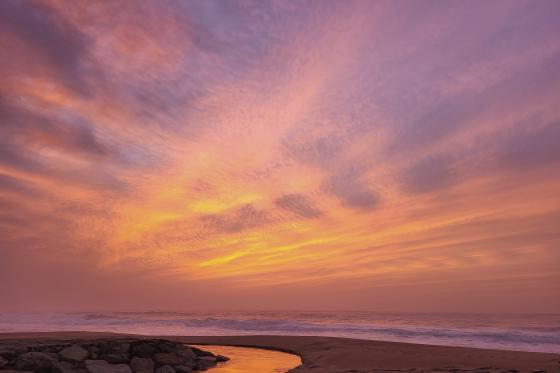 Sonnenuntergang in Espinho, Portugal