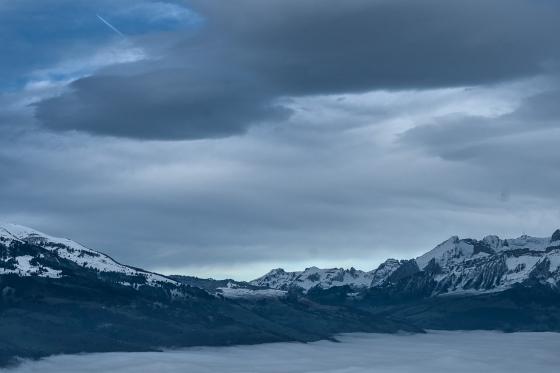 Rheintal im Nebel