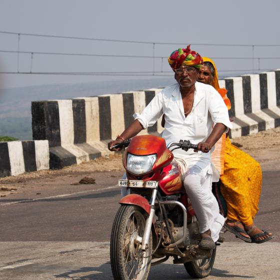 Motorradfahrer Indien